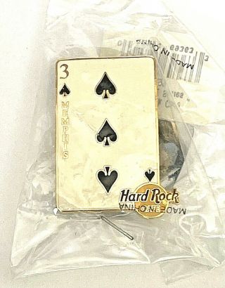 Hard Rock Cafe Memphis Pin Playing Cards Series Three Of Spades 2002 13536