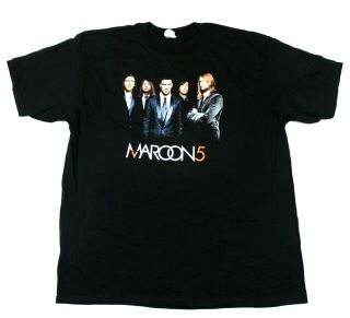 Maroon 5 Band Photo Logo 2007 Fall Tour Tee - Anvil T - Shirt - Black - 2xl