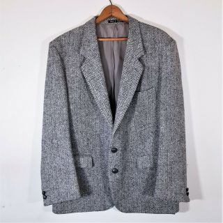 Vtg Harris Tweed Handwoven Scottish Wool Sport Coat Blazer Jacket England 44 R