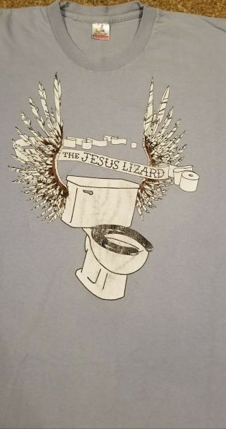 Rare Vintage The Jesus Lizard Flying Toilet T Shirt 1990 ' s Size XL Touch and Go 2