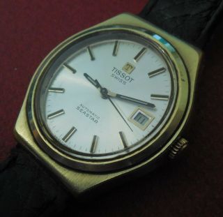Vintage 1972 Oversized Tissot Seastar 21 Jewels Swiss Watch Running Wristwatch