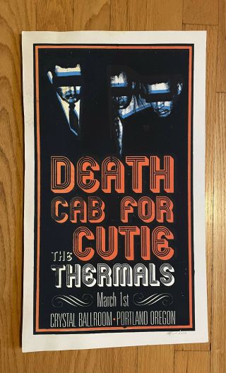 Death Cab For Cutie & Thermals Silk Screen Poster