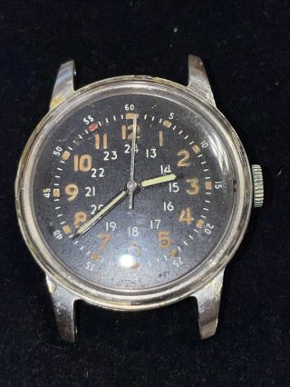 Vintage Waltham A - 17 Hack Us Military Pilots Mens Watch Stainless 1960
