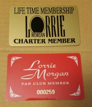 Lorrie Morgan Extremely Rare Fan Club Member And Lifetime Member Cards