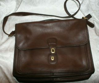 Vintage Coach Brown Leather Metropolitan Briefcase Messenger Bag 5180