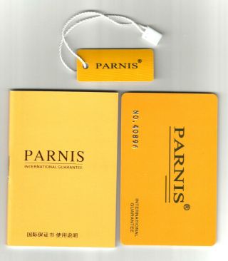 Parnis Watch Papers (booklet / Card / Tag) For All Models - Gmt Pilot