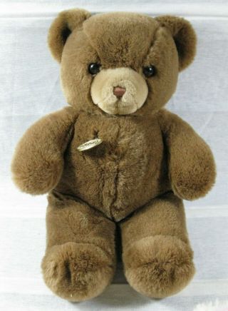 Vintage Gund 16 " Brown Teddy Bear Plush Stuffed Soft Stuffed Animal Toy 1983