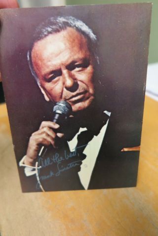 Frank Sinatra - Framed And Glazed Signed Colour Postcard