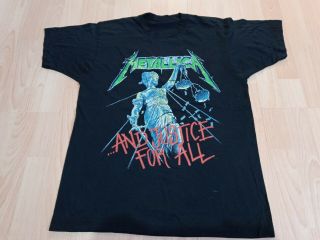 Metallica And Justice For All Vintage 1988 Tour Shirt L