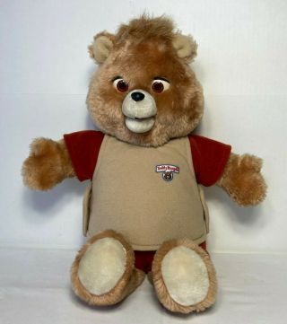 Vintage 1985 Teddy Ruxpin Cassette Player Plush Bear Talking Stuffed Animal