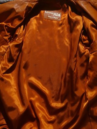 Orange Vintage Lonnigans Sport Leather Coat/Jacket Mens made in Uruguay 2