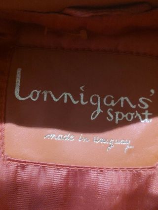 Orange Vintage Lonnigans Sport Leather Coat/Jacket Mens made in Uruguay 3