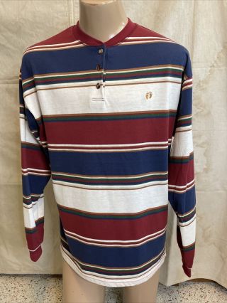 Vintage 80’s Hang Ten Striped T Shirt Long Sleeve Xl Surfer Skater Usa