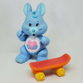 Vtg Care Bears Cousin Poseable Figure Swift Heart Rabbit & Skateboard Accessory