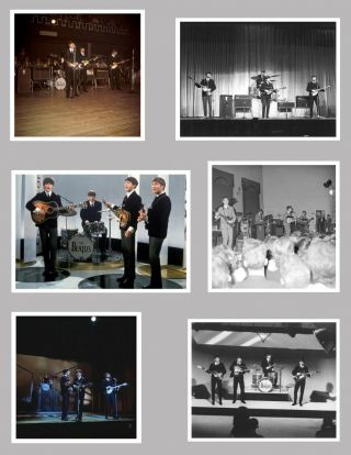 Beatles Live On Stage 1963,  Set Of 6 Rare Real Single Concert Photos John Lennon