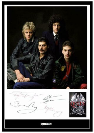 (167) Queen Freddie Mercury Signed A4 Photo//framed (reprint) Great Gift,