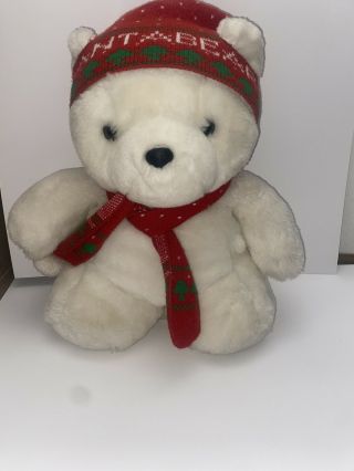 Vintage Dayton Hudson Santa Bear 1985 Holiday Hat Scarf