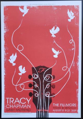 Tracy Chapman Concert Poster 2009 F - 1021 Red Fillmore