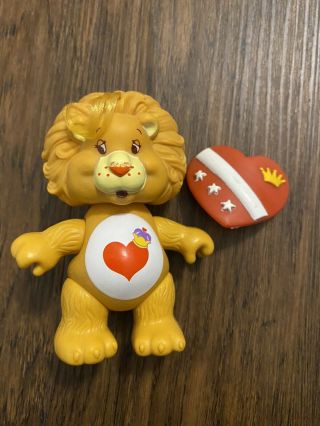 Vintage Care Bear Cousin 3.  5 " Poseable Braveheart Lion With Accessory Kenner