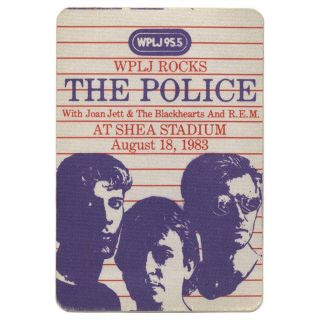 The Police 1983 Synchronicity Concert Tour Radio Wplj Promo Backstage Pass