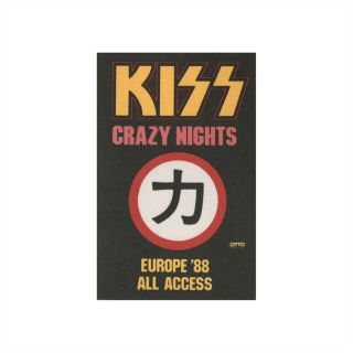 Kiss 1988 Crazy Nights Concert Tour European All Access Stage Backstage Pass