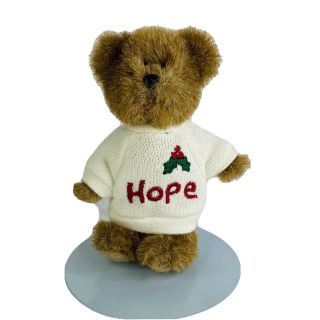 Boyds Bear Hope Mini Message Bear White Sweater Thinking Of Ya Series Htf Plush