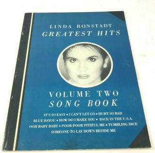Linda Ronstadt Greatest Hits Volume Two Song Book Sheet Music 1981
