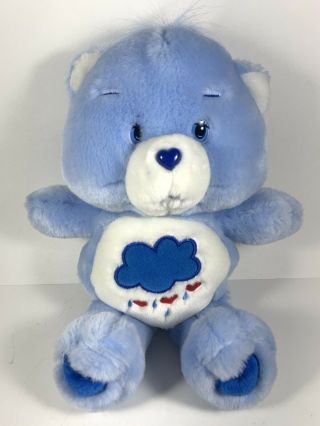 Retired 2002 Care Bears Grumpy Bear 13” Stuffed Animal Plush Rain Cloud Euc