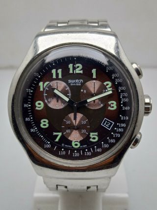 Swatch Irony Chronograph Tachymeter Quartz 47 Mm Swiss Watch