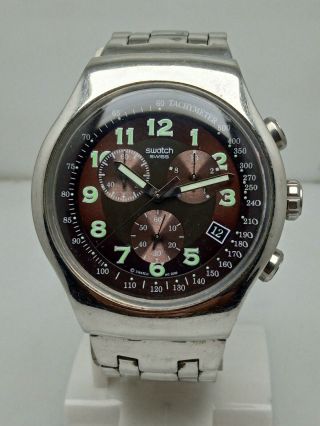 Swatch Irony Chronograph Tachymeter Quartz 47 mm Swiss Watch 2