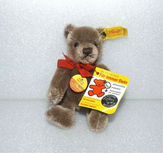 Vtg Steiff W Germany Tag Button Jointed 0202/14 Stuffed 5 1/2 " Mohair Teddy Bear