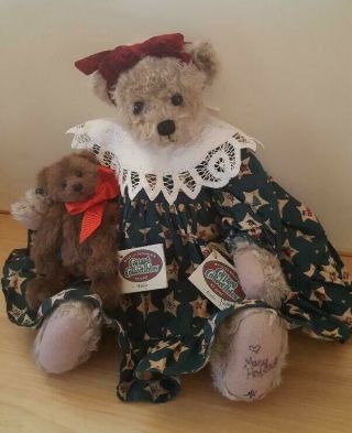 2 Cottage Collectibles: 18 " Kathy Bear & Her Wally Bear By Mary Holstad