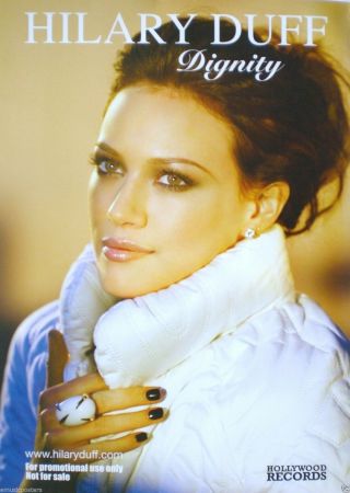 Hilary Duff " Dignity " Promo Poster From Malaysia - Glamorous Shot In White Coat
