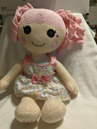 Large 21 " Build A Bear Lalaloopsy Pink Hair Jewel Sparkles Plush Doll Figure