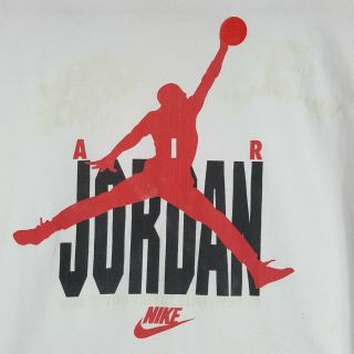 Vtg 90s Nike Hare Air Jordan T - Shirt L Grey Tag Space Jam Looney Tunes Jumpman