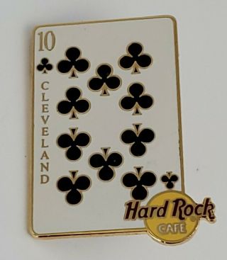 Hard Rock Cafe Cleveland 10 Of Clubs Playing Card Hrc Pin Le Ten