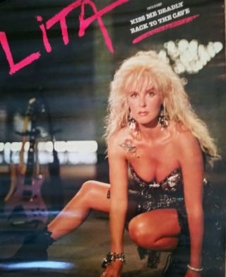Lita Ford - Kiss Me Deadly (1988) Promo Poster (the Runaways) Hard Rock