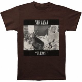 Nirvana - Bleach On Brown T - Shirt - - Small Only