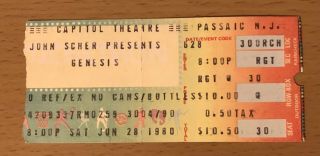 1980 Genesis Duke Tour Passaic N.  J.  Concert Ticket Stub Turn It On Again Collins