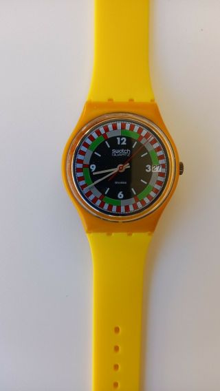 Swatch Watch Yellow Racer 1984 Gj400 Preloved And It Good.