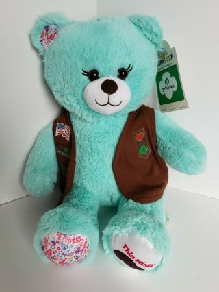 Build A Bear Workshop Girl Scouts Thin Bear Stuffed Plush & Vest 17 " Tags