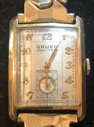 Gruen Very - Thin Men’s Watch 10 K Gold Filled Tank 23mm 17 Jewels 430
