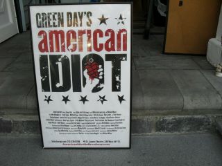 Framed Poster " Green Day American Idiot " Broadway Show Poster.  Excell Cond