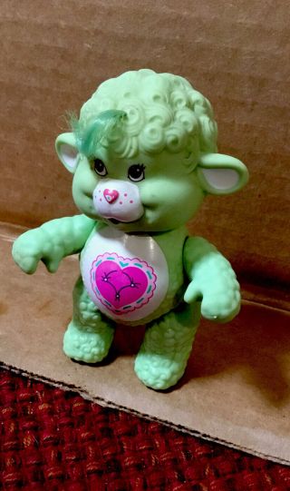 1985 Care Bear Cousin Poseable Figure Gentle Heart Lamb Green Vintage