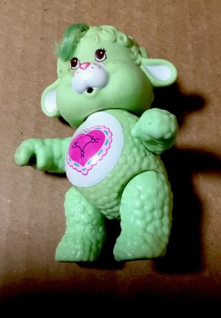 1985 Care Bear Cousin Poseable Figure Gentle Heart Lamb Green Vintage 3