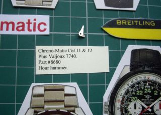 8680 Hour Hammer.  1970s Chrono - Matic Breitling Heuer Cal.  11,  12,  14,  Valjoux 7740 2