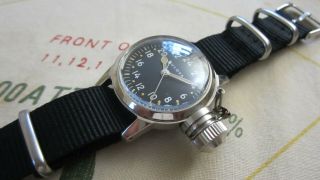 Ww2 Bulova 24 Hour Dial A - 11 Military Watch With Canteen Case