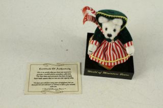 Toy World Of Miniature Bears Carol Christmas Mohair Bear 714 By Becky Wheeler