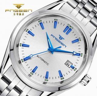 Fngeen Mens Watch Automatic Mechanical Date Analog Sports Watches Waterproof