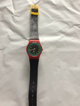 Vintage Red Swatch 1987 " Blue Racer " Women 